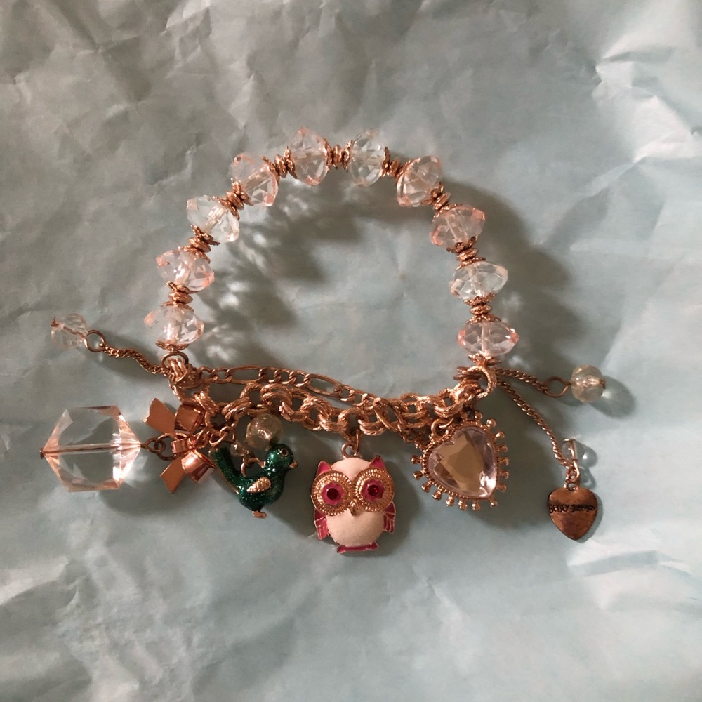 NWOT Betsey Johnso  Bird, Owl & Heart Bracelet
